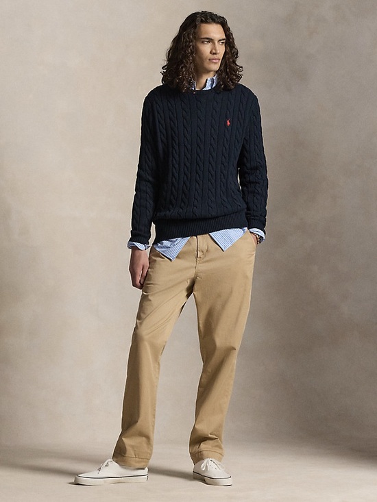 Ralph Lauren Dark Brown Cable-Knit Crewneck Sweater - Picture 5 of 15